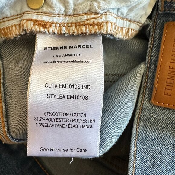 Women's 27 Etienne Marcel Red Zipper Indigo Splatter Skinny Zipper Fly - Picture 11 of 12